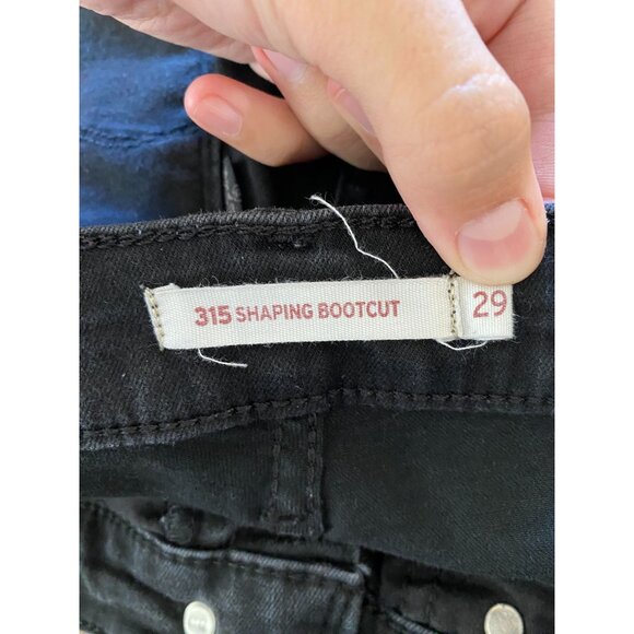 Levis 315 Shaping Bootcut Womens Jeans 29 Black Denim Stretch Comfortable - Picture 4 of 10